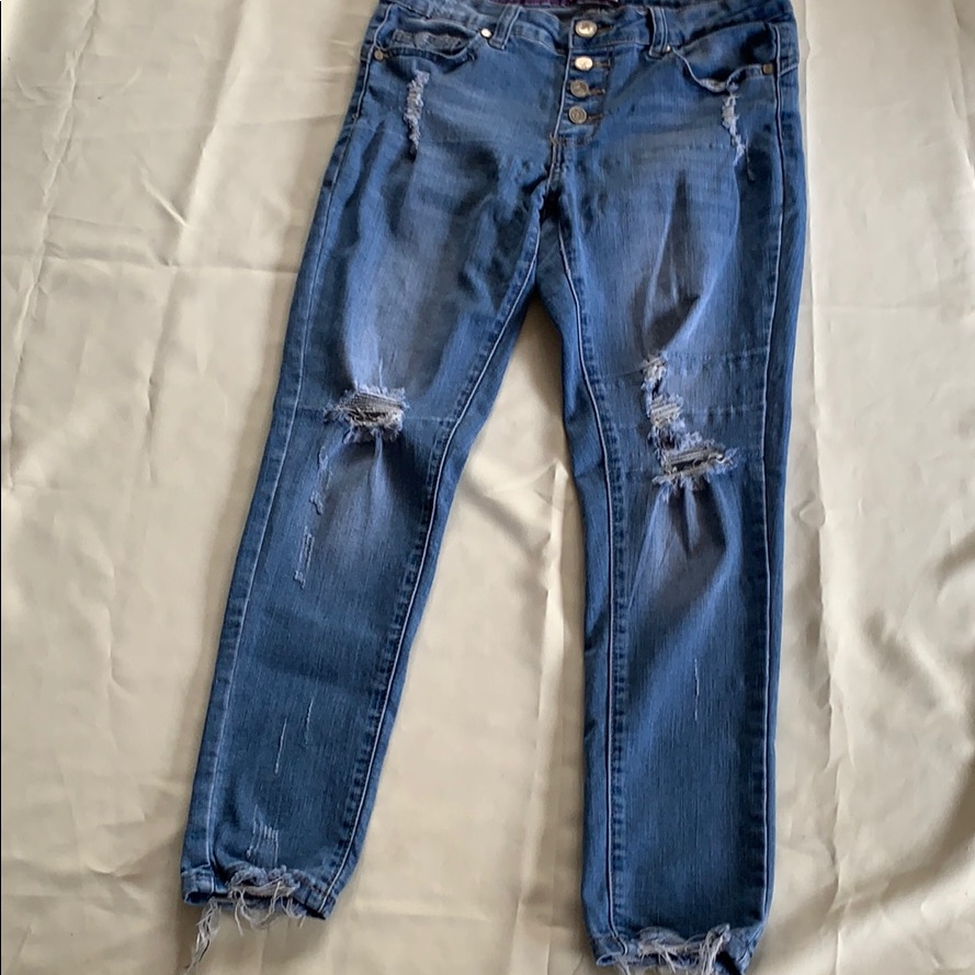 Blue Ripped Blue Jeans